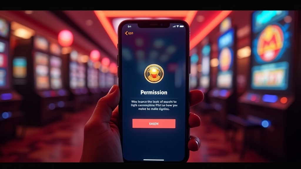 Pierwsze uruchomienie aplikacji Slots Palace na telefonie w kasynowym klimacie